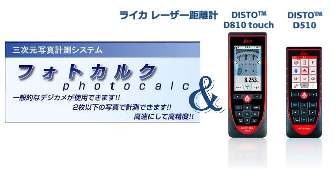 ライカ社のレーザー距離計とアイティーティーのPhotoCalc