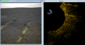 火星探査機から撮影した画像で３Ｄ地形モデリング