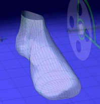 コンピュータ上に靴型を作成